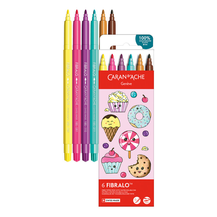 Caran d'Ache Fibralo Kawaii stiften (set 6)