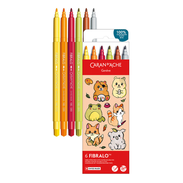 Caran d'Ache Fibralo Kawaii stiften (set 6)
