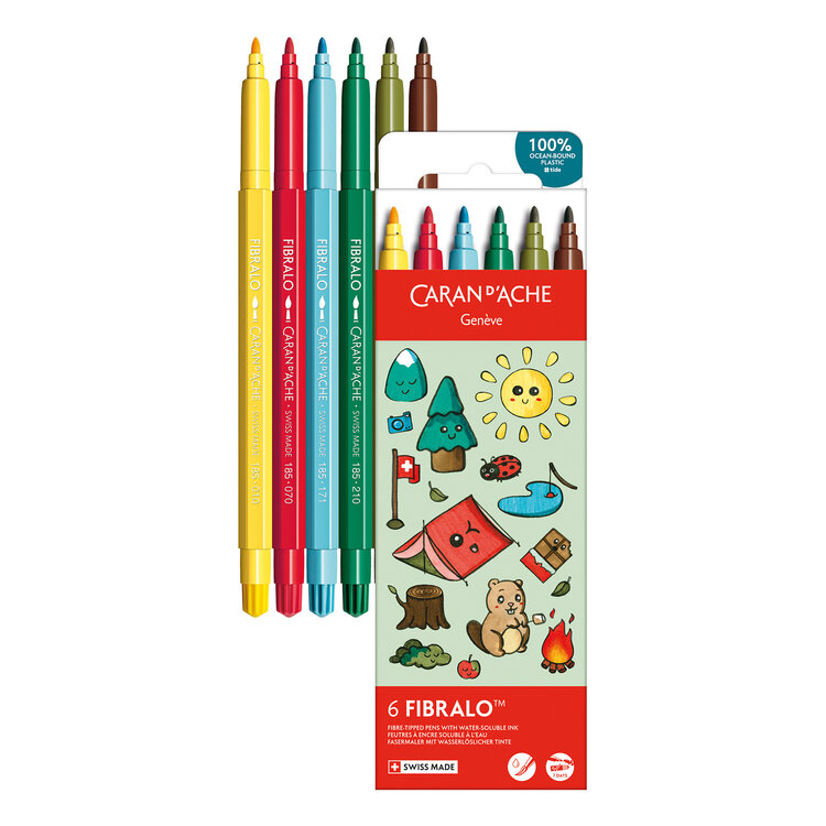 Caran d'Ache Fibralo Kawaii stiften (set 6)