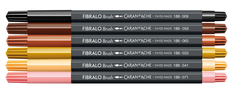 Caran d'Ache Fibralo brush stiften (6)