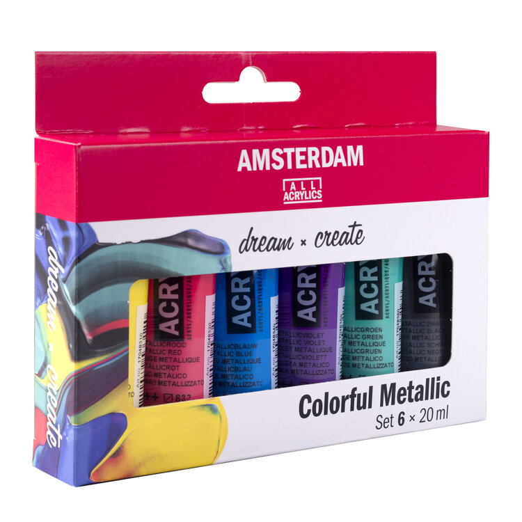 Amsterdam colorful metallic acrylverf 6x 20ml