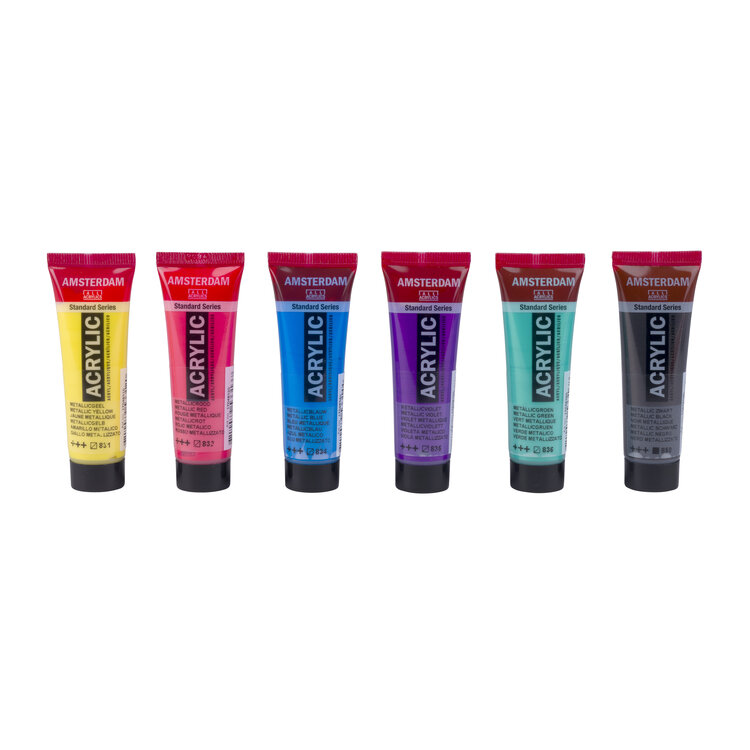 Amsterdam colorful metallic acrylverf 6x 20ml