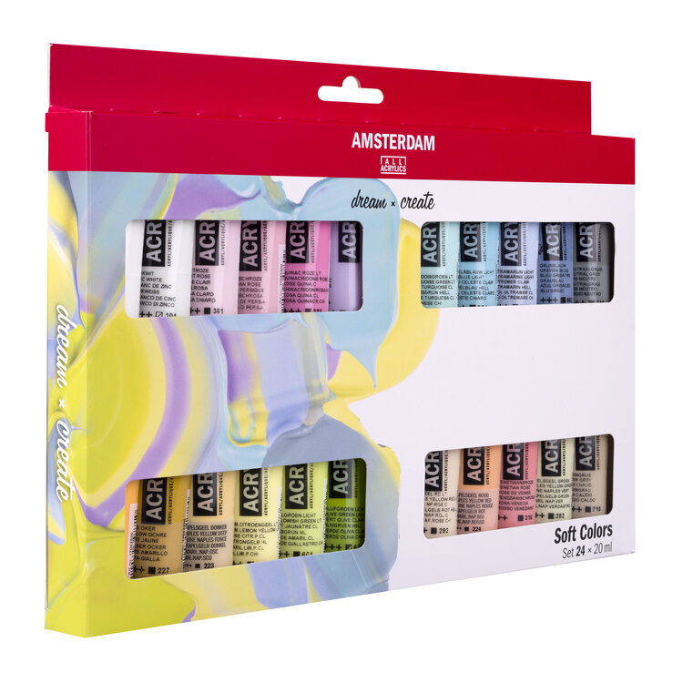 Amsterdam acrylverf set soft colors 24x 20ml