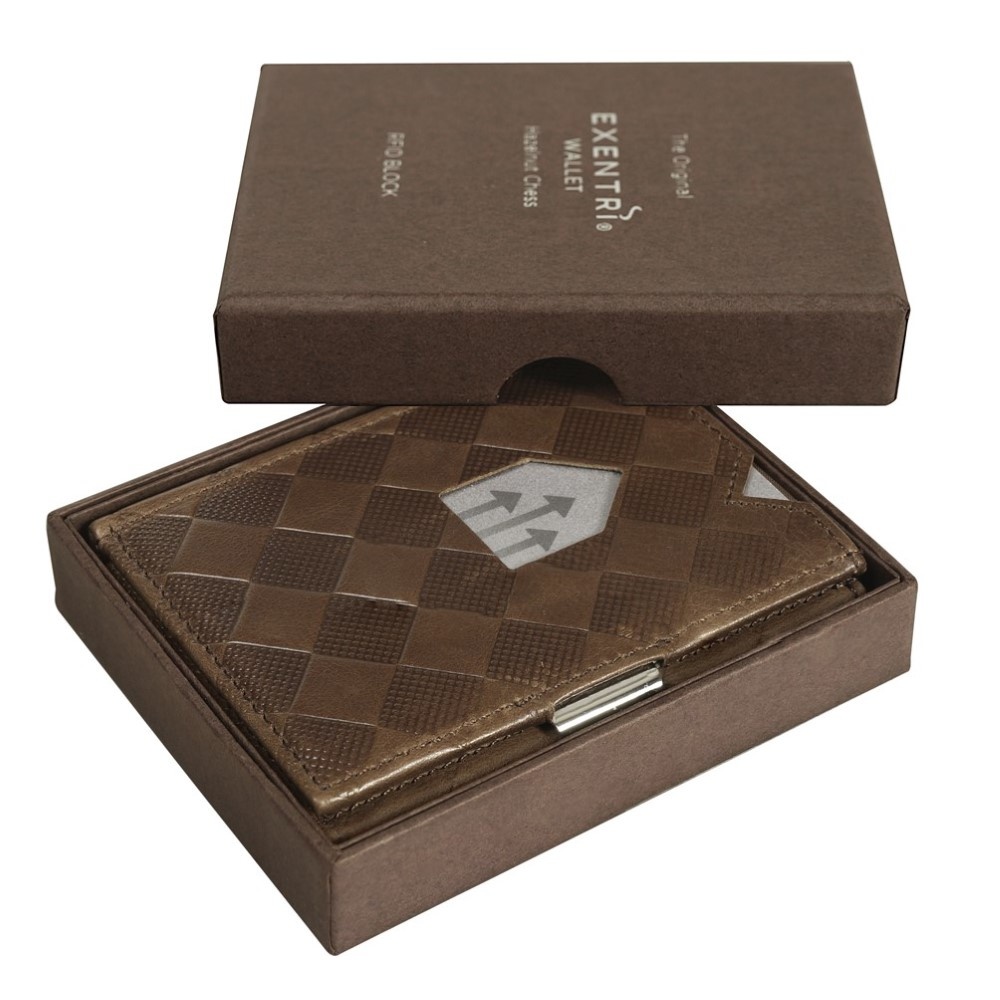 Exentri Wallet hazelnut chess
