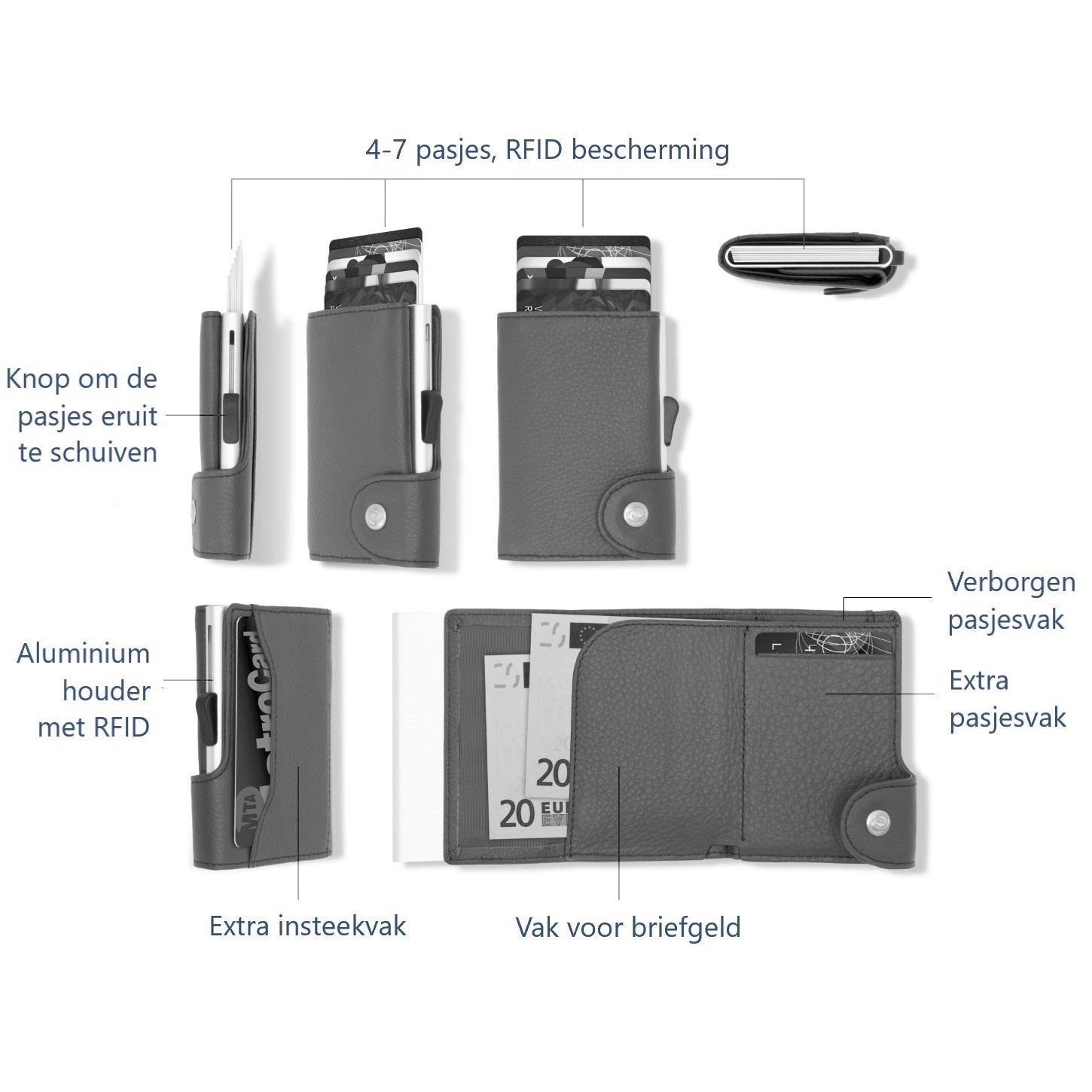 C-secure Wallet  Black Nero embossed red