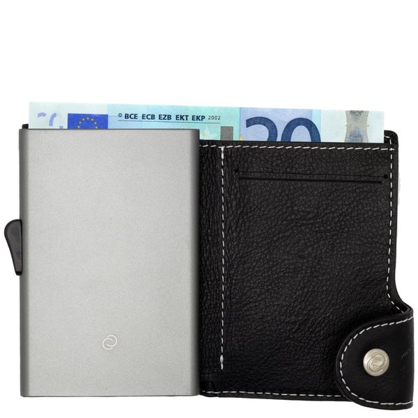 C-secure Wallet Black Nero embossed grey