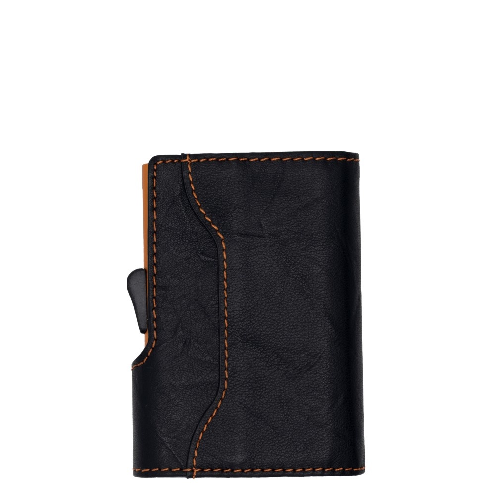 C-secure Wallet  Black Nero embossed orange