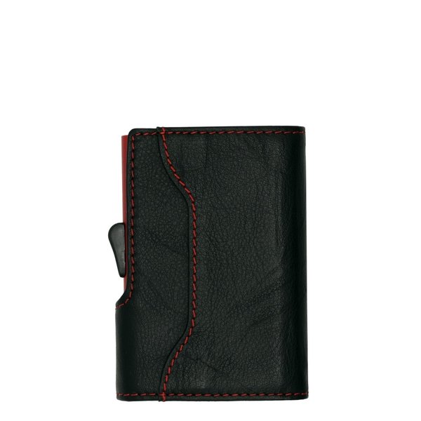 C-secure Wallet Black Nero embossed red