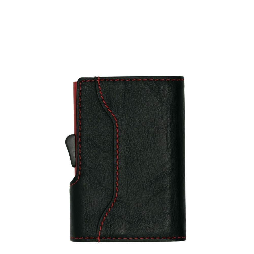 C-secure Wallet  Black Nero embossed red
