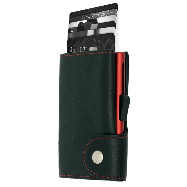 C-secure Wallet Black Nero embossed red