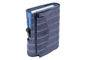 C-secure XL Coin Wallet Blue Metallic Leather