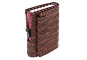 C-secure XL Coin Wallet Red Metallic Leather