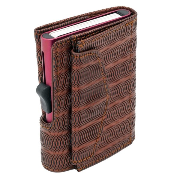 C-secure XL Coin Wallet Red Metallic Leather