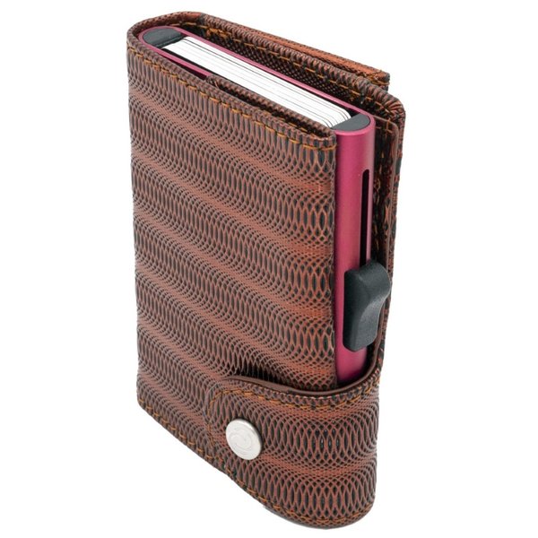 C-secure XL Coin Wallet Red Metallic Leather