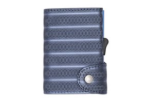 C-secure XL Wallet Blue Metallic Leather