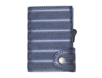 C-secure XL Wallet Blue Metallic Leather