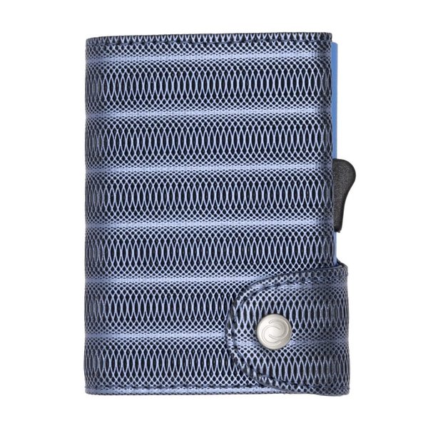 C-secure XL Wallet Blue Metallic Leather