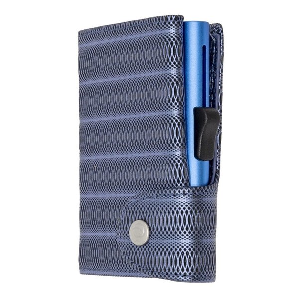 C-secure XL Wallet Blue Metallic Leather