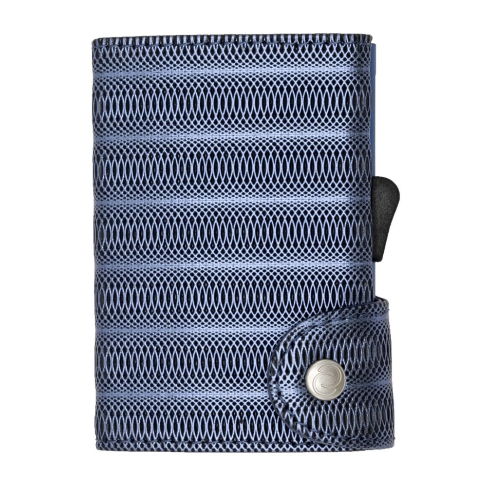 C-secure Coin Wallet Blue Metallic Leather