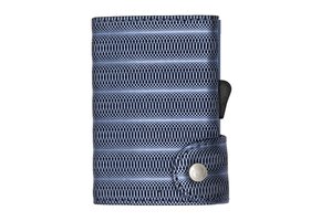 C-secure Wallet Blue Metallic Leather