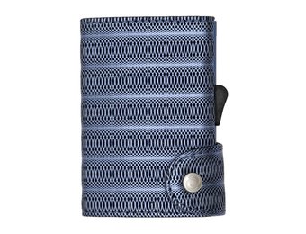 C-secure Wallet Blue Metallic Leather