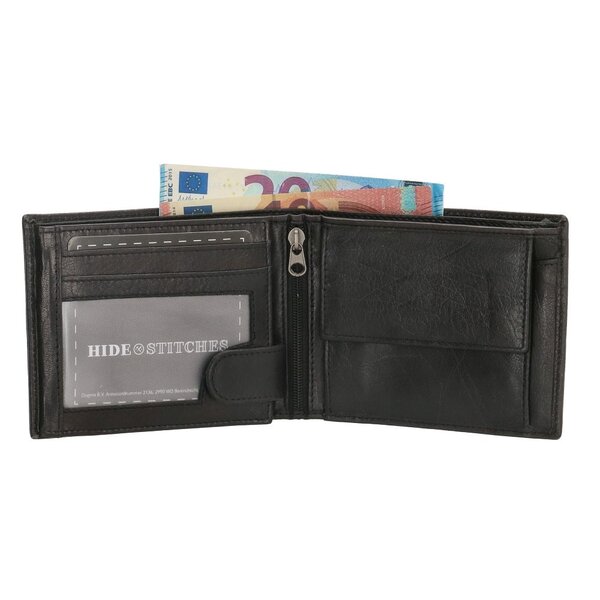 Hide & Stitches San Antonio portemonnee zwart