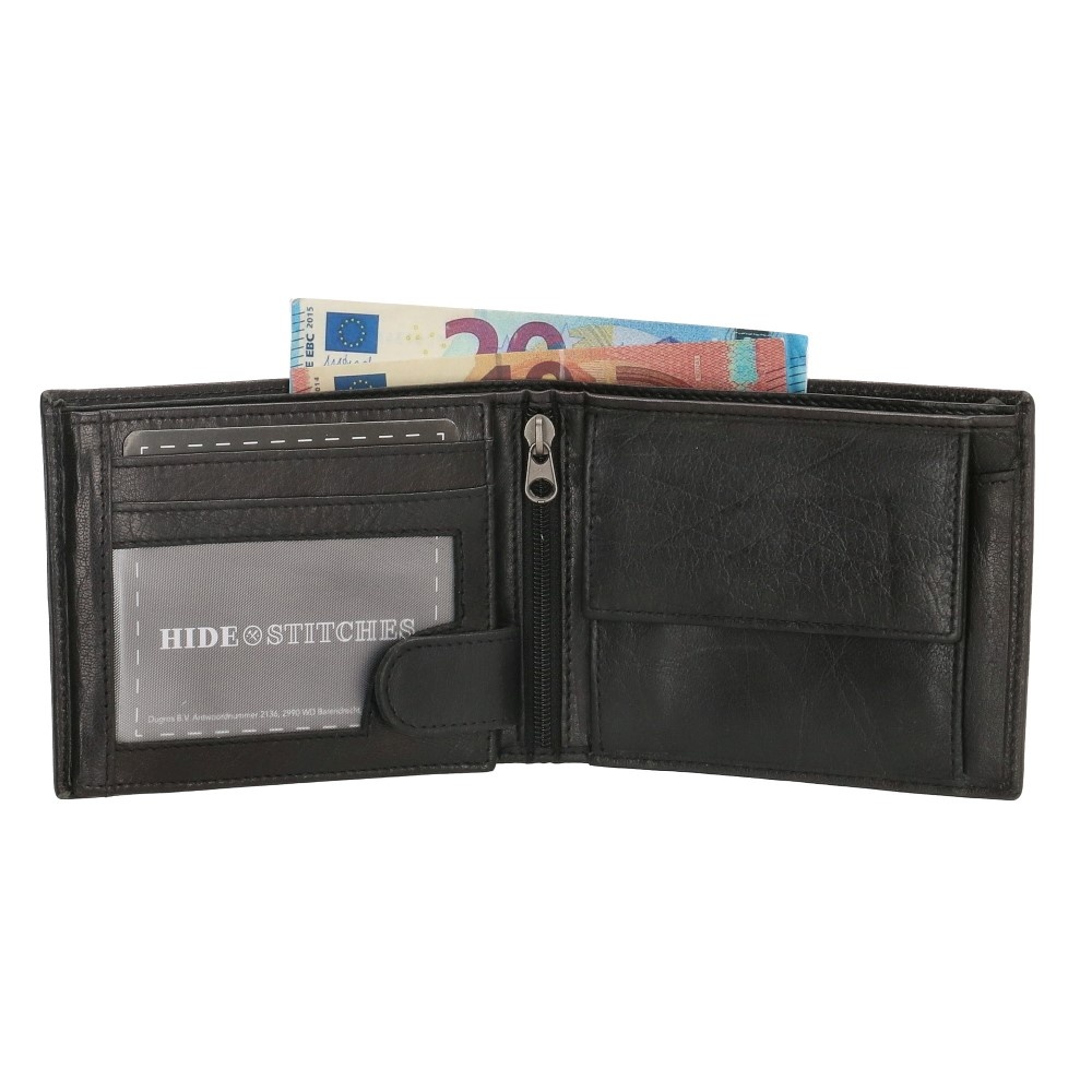 Hide & Stitches San Antonio portemonnee zwart