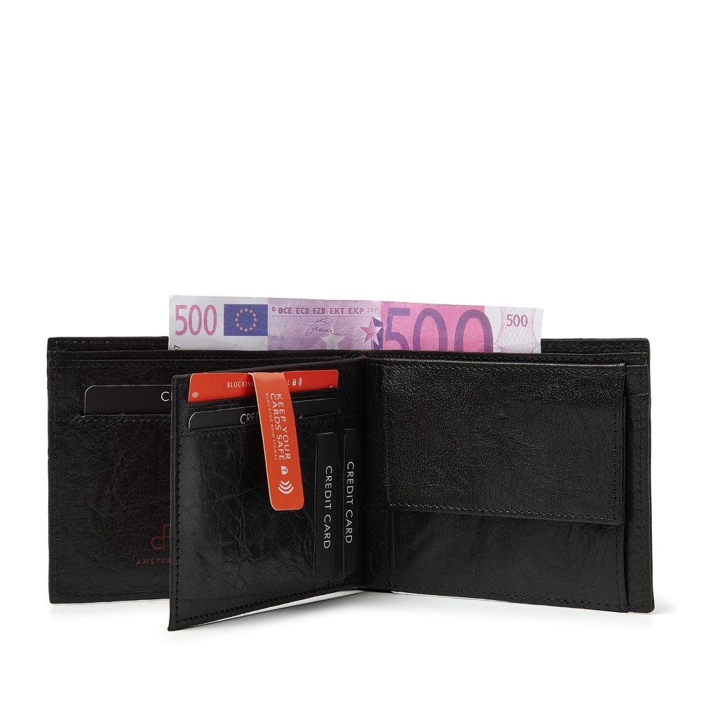 dR Amsterdam Waxi billfold zwart - 78559