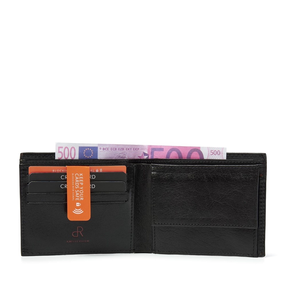 dR Amsterdam Waxi billfold zwart - 78581