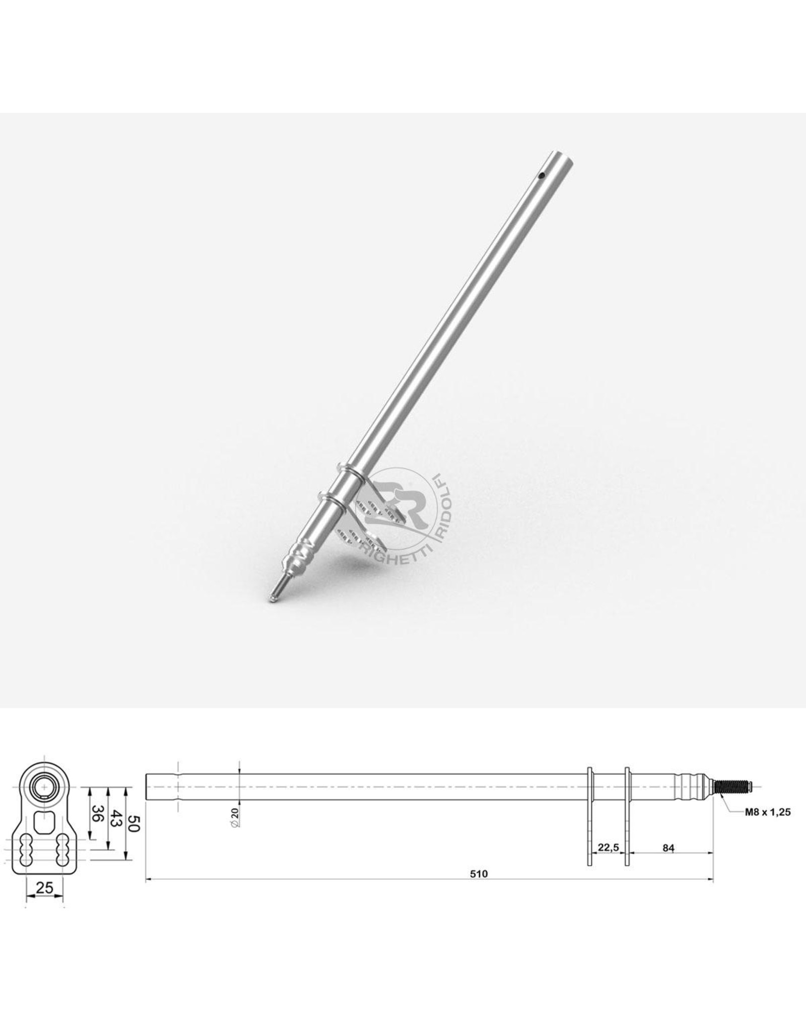 Righetti Ridolfi RR Stuurstang M8 L=510MM (Type CRG)