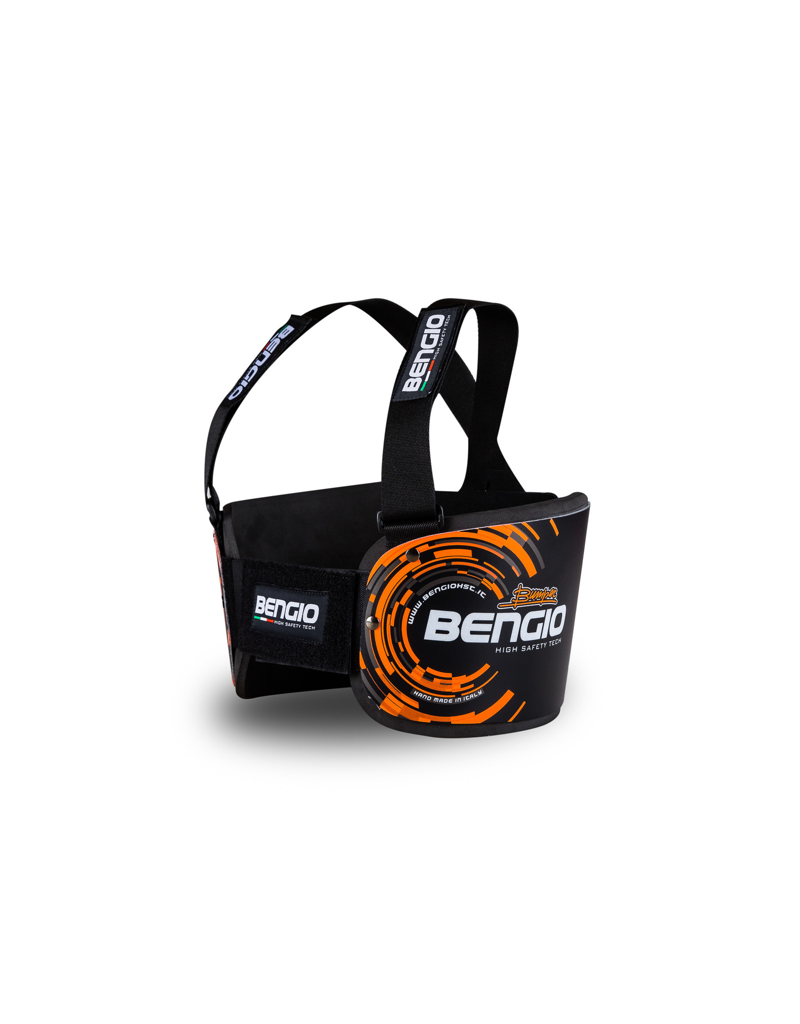 Bengio Bengio bumper rib beschermer zwart/fluor oranje