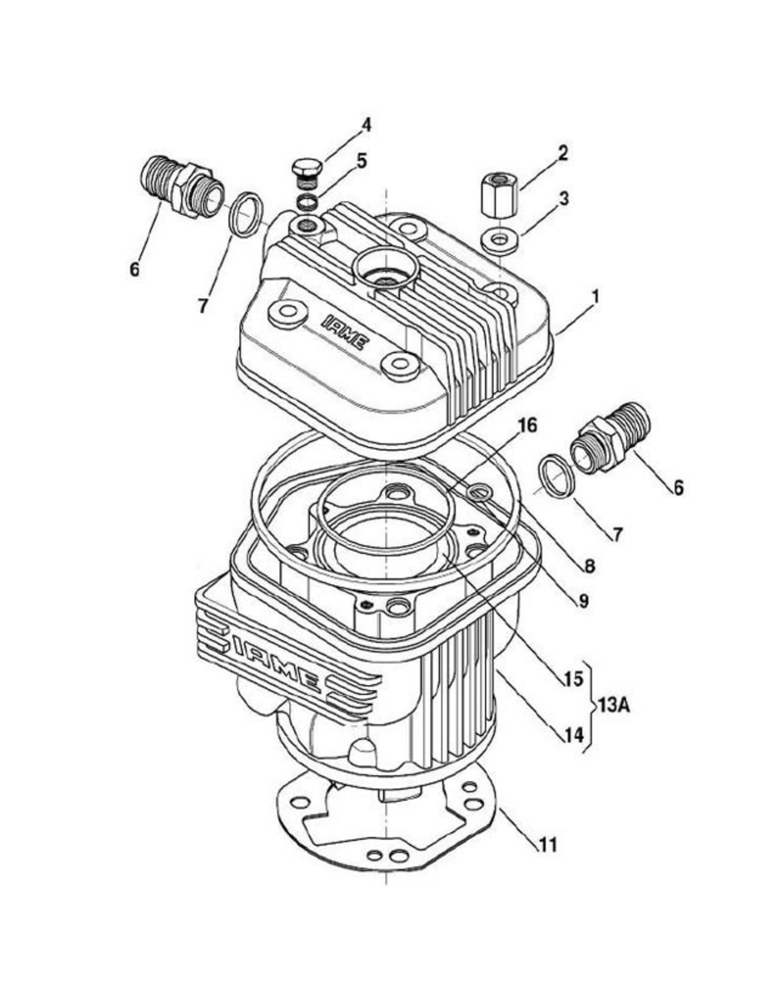 Iame Iame X30 voetpakking cilinder 0.2MM