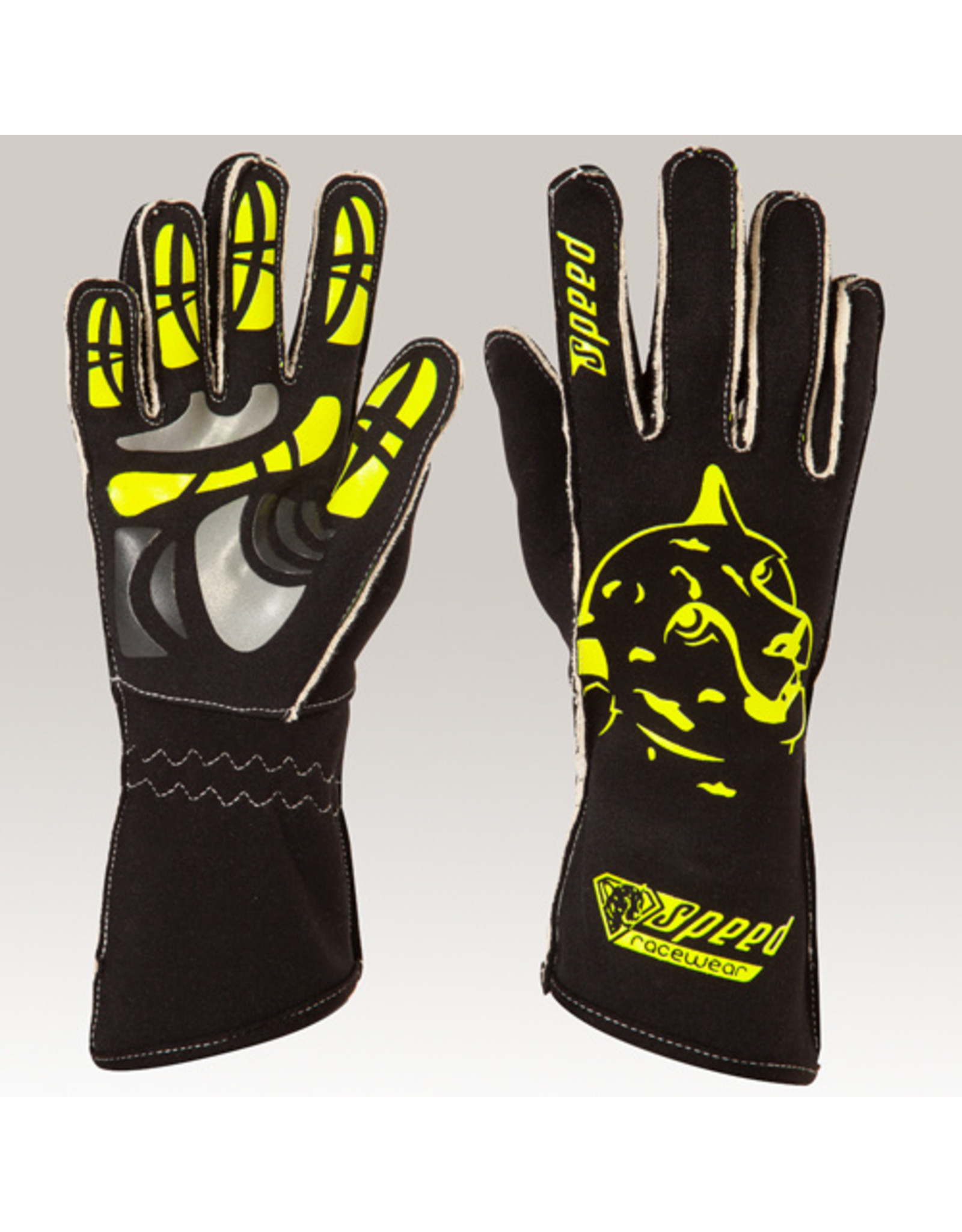 Speed Racewear Speed handschoenen Melbourne G-2 Zwart/fluor geel