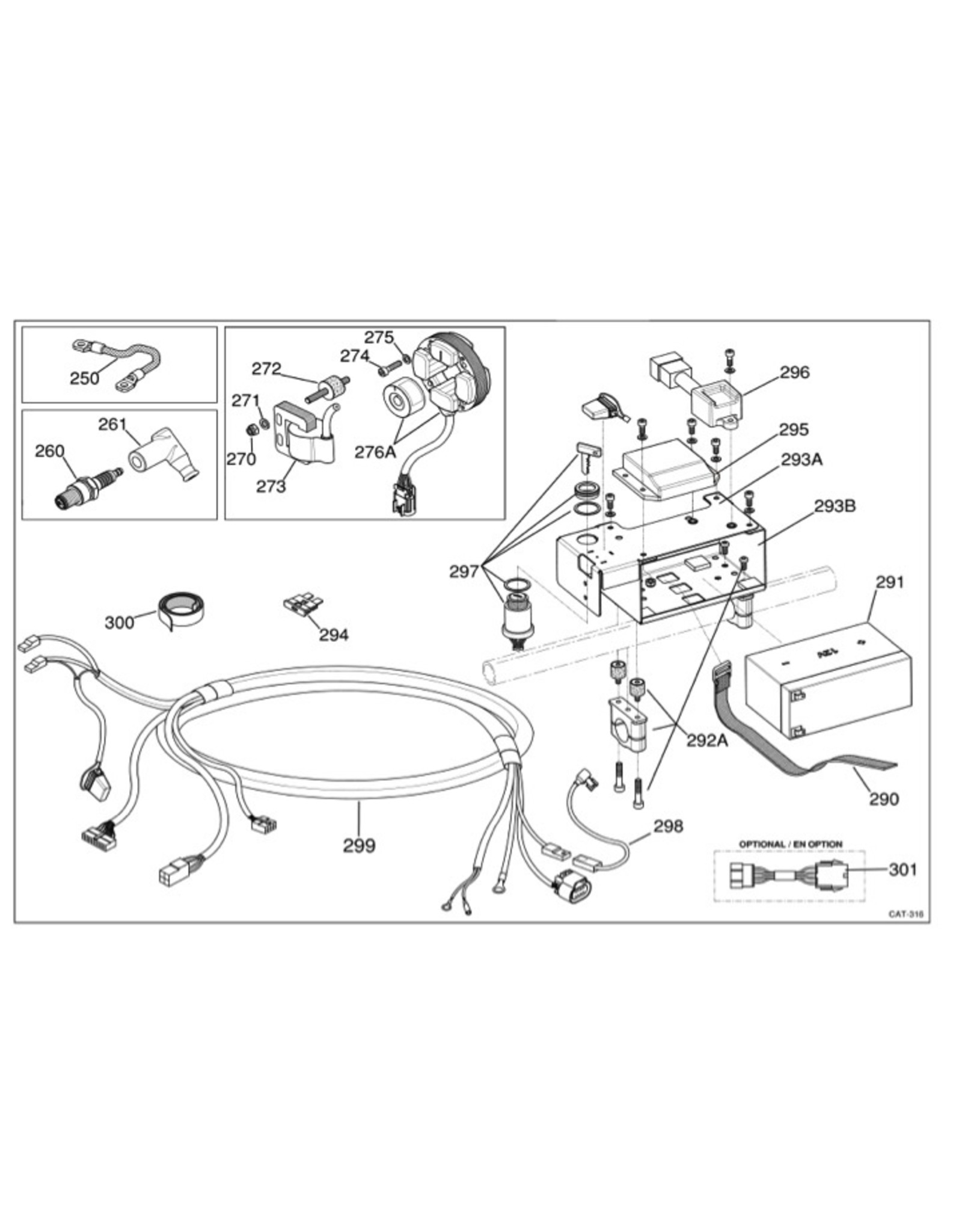 Iame Iame accubak steun voor start/stop knop