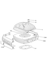 Iame Iame 60CC Swift cilinder cover tandwiel zijde