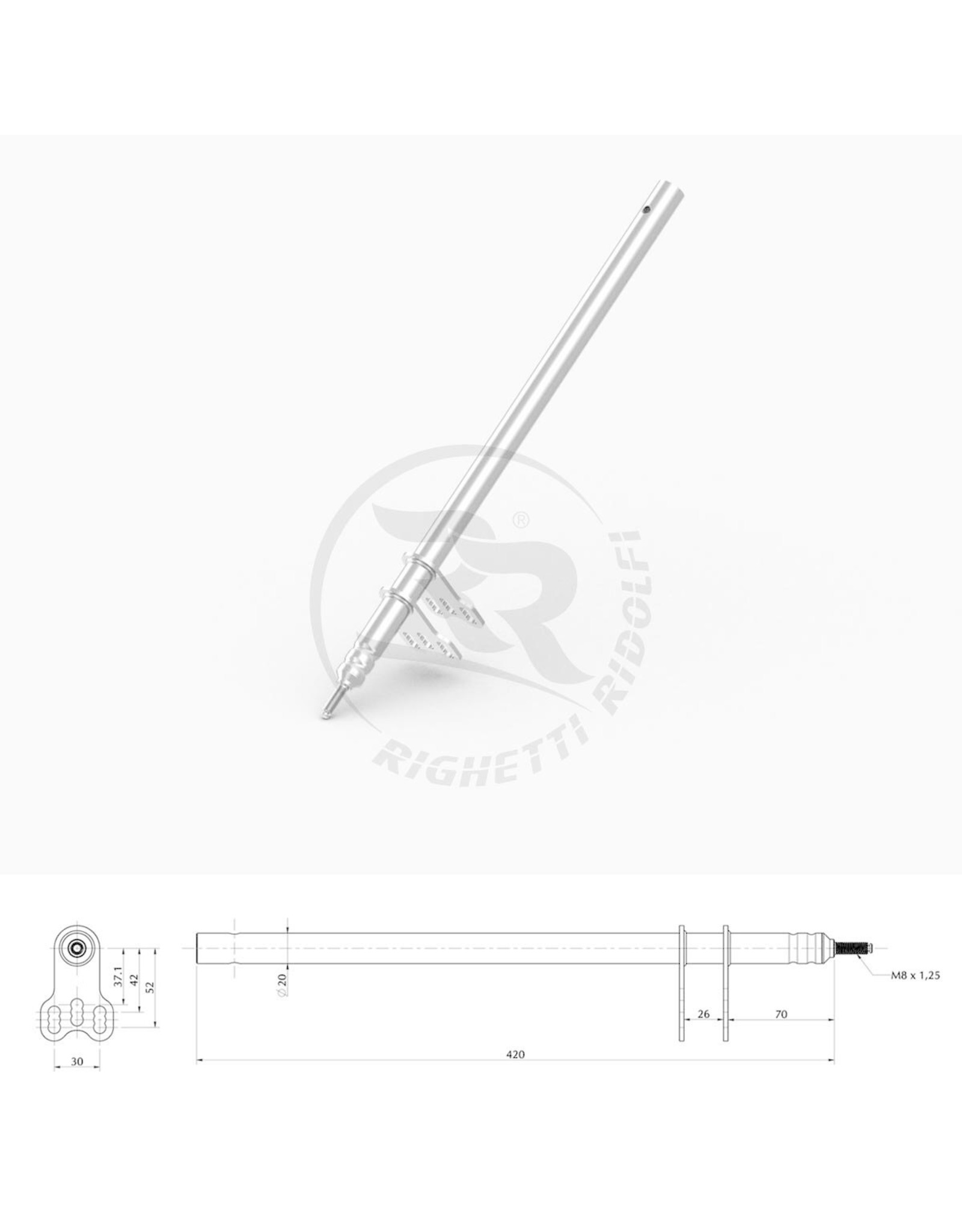 Righetti Ridolfi RR Stuurstang M8 L=420MM