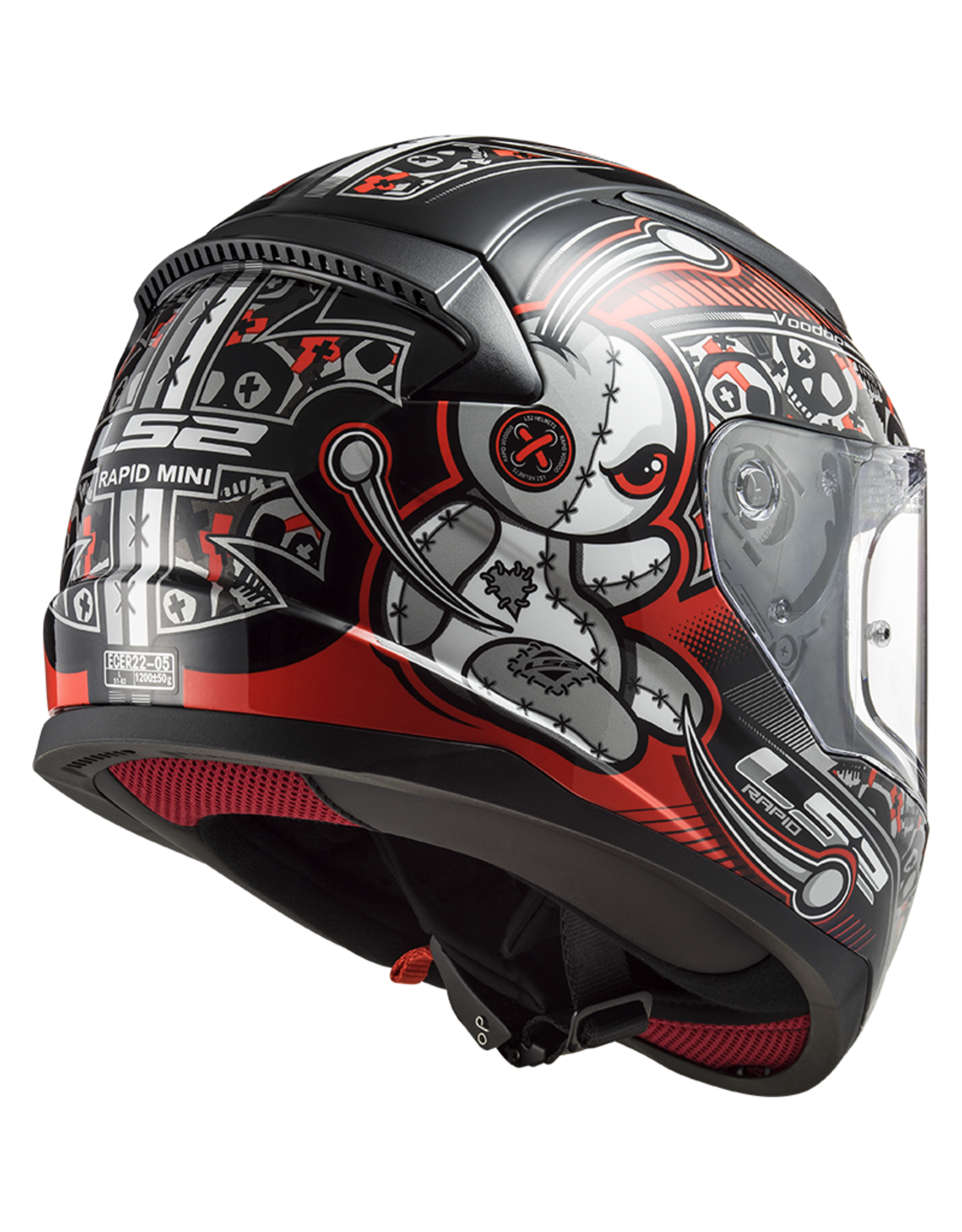 LS2 LS2 FF353 Rapid mini Kids helm Voodoo zwart/rood