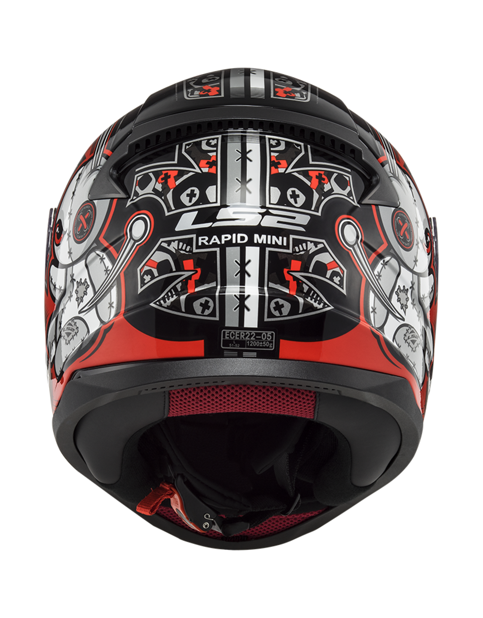 LS2 LS2 FF353 Rapid mini Kids helm Voodoo zwart/rood