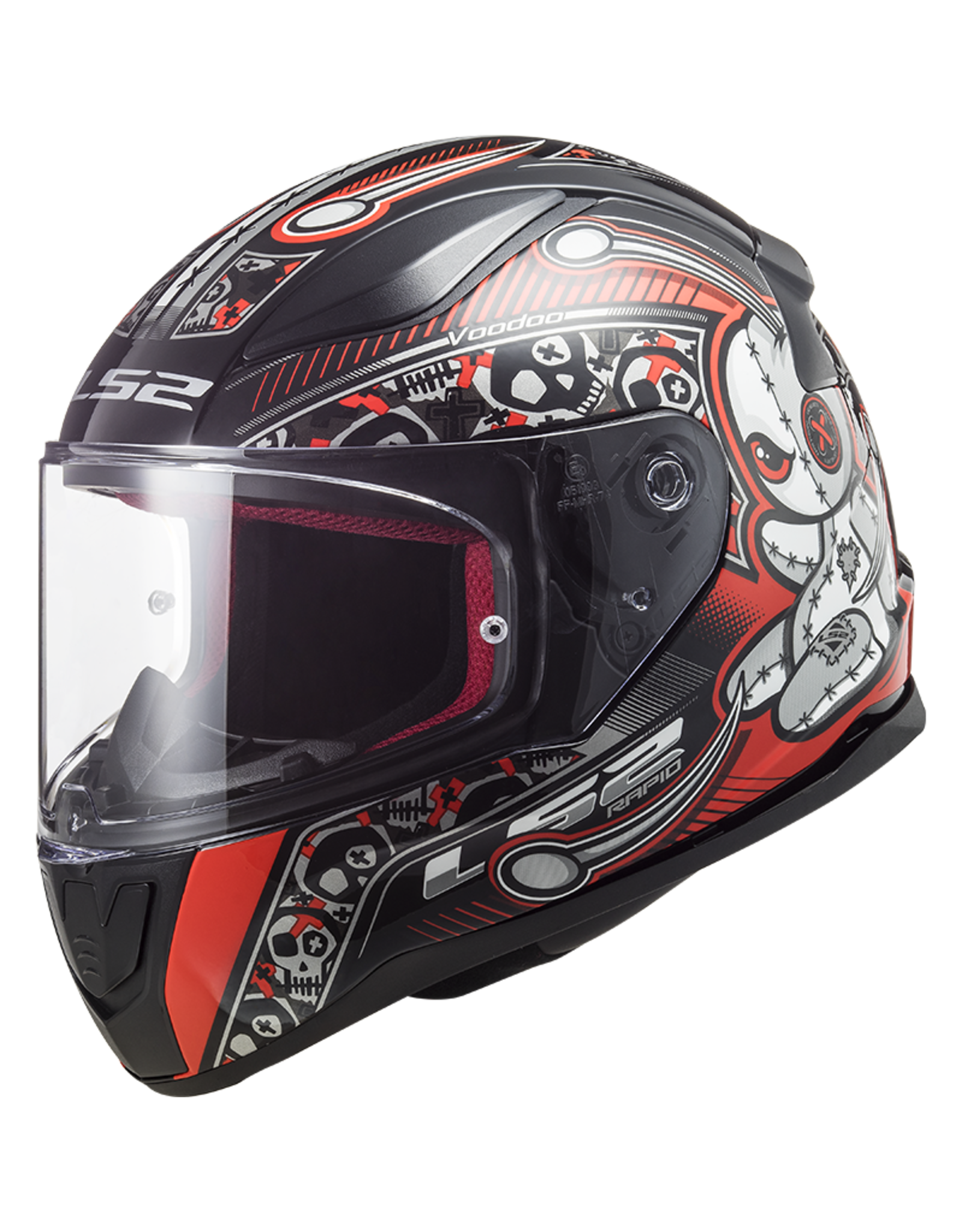 LS2 LS2 FF353 Rapid mini Kids helm Voodoo zwart/rood