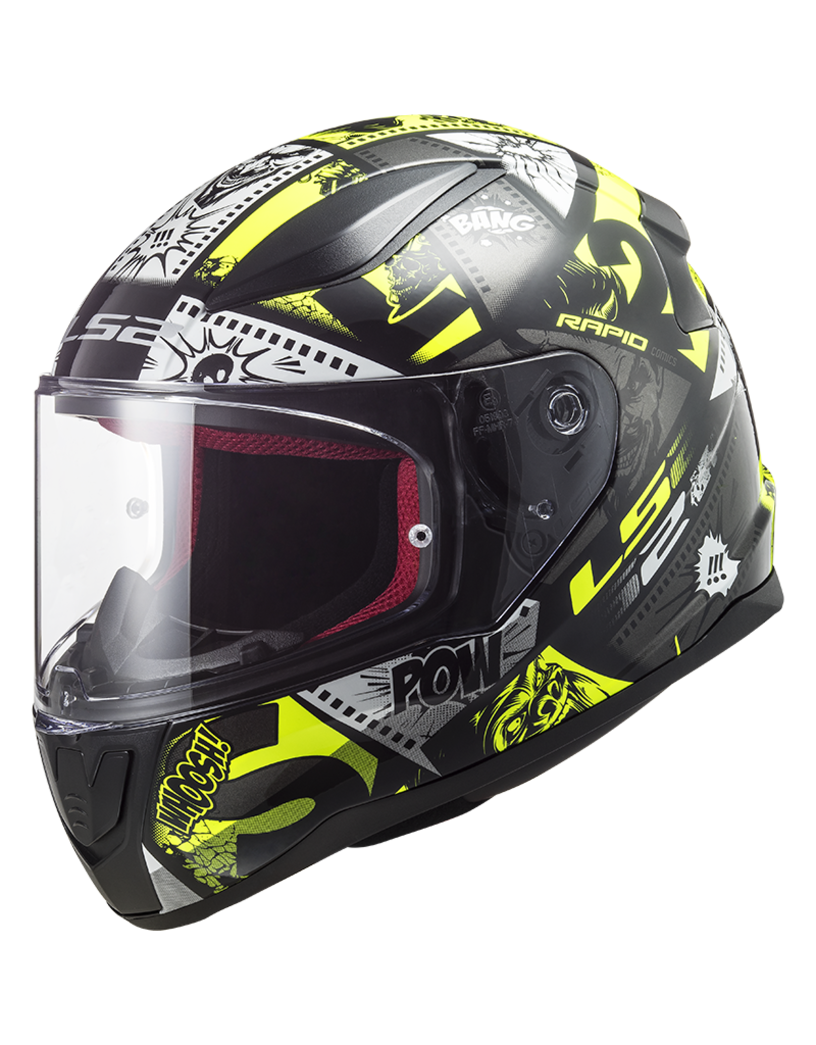 LS2 LS2 FF353 Rapid mini Kids helm Vignette zwart / fluor geel