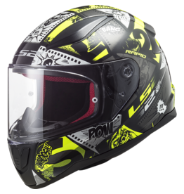 LS2 LS2 FF353 Rapid mini kids helmet Vignette black/fluo yellow