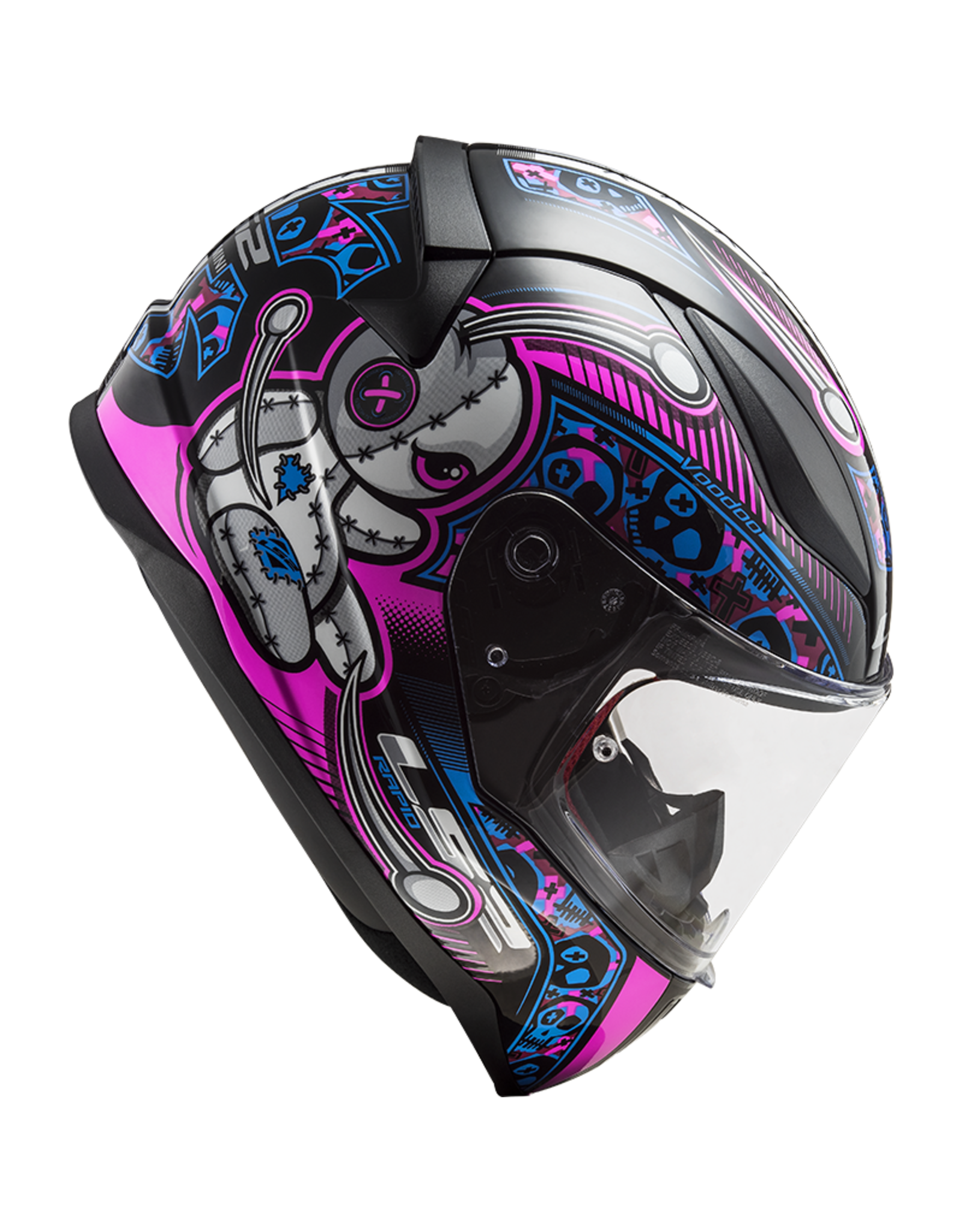 LS2 LS2 FF353 Rapid mini Kids helm Voodoo zwart/roze