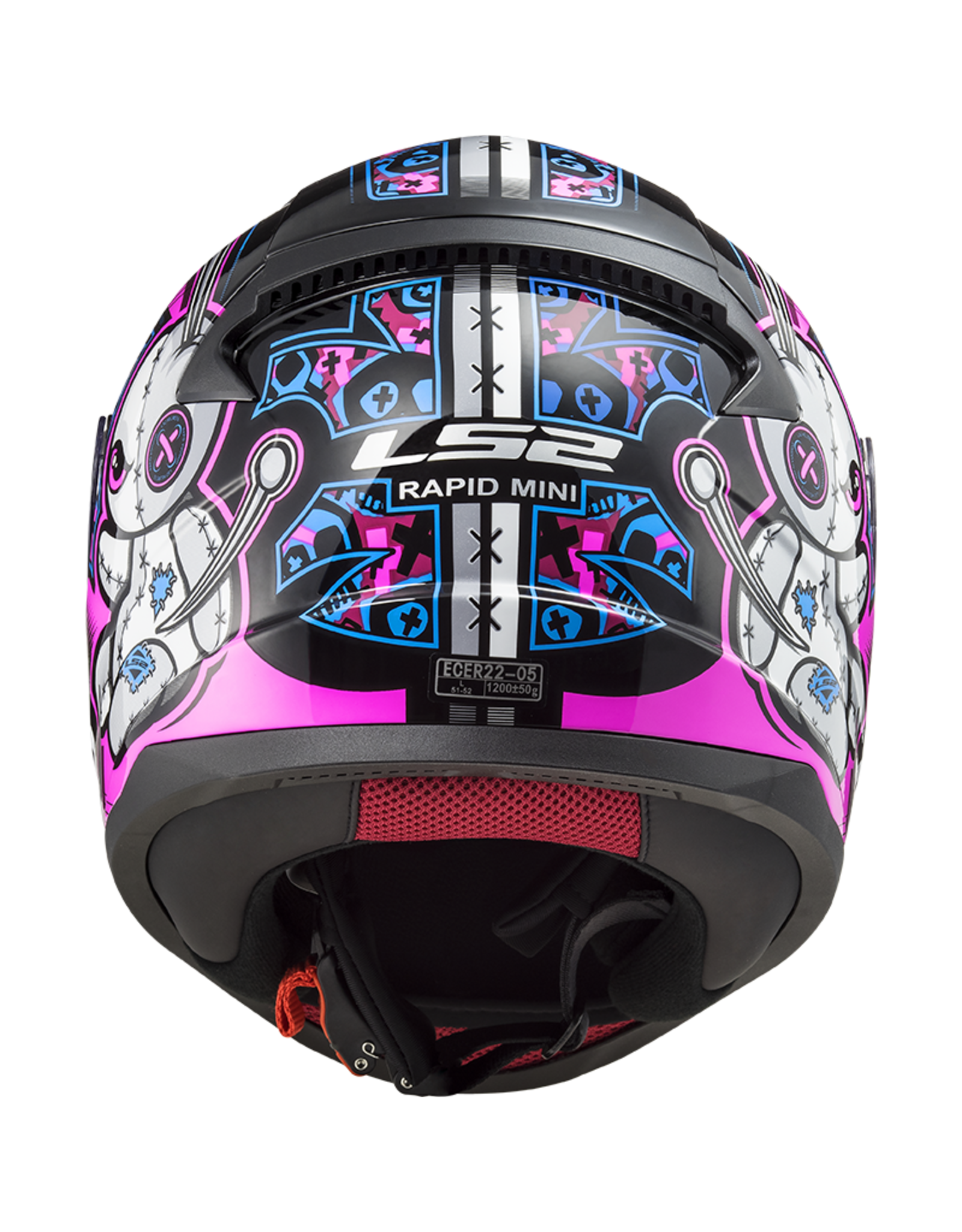 LS2 LS2 FF353 Rapid mini Kids helm Voodoo zwart/roze