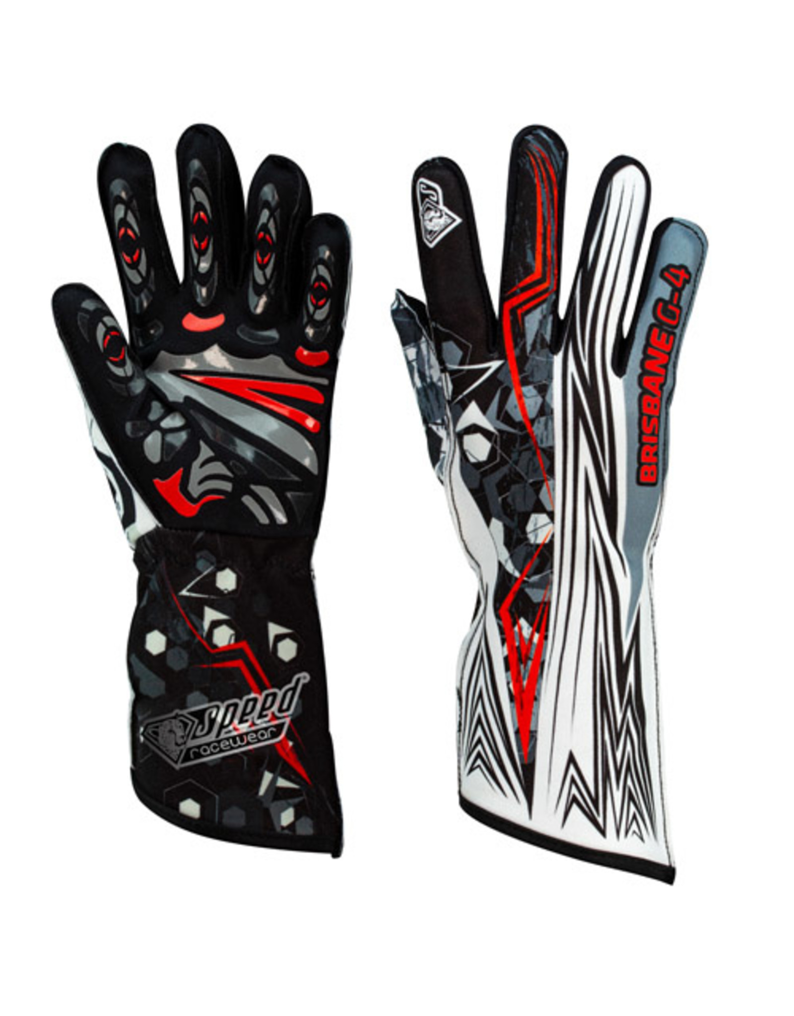 Speed Racewear Speed handschoenen Brisbane G-4 Zwart/ rood