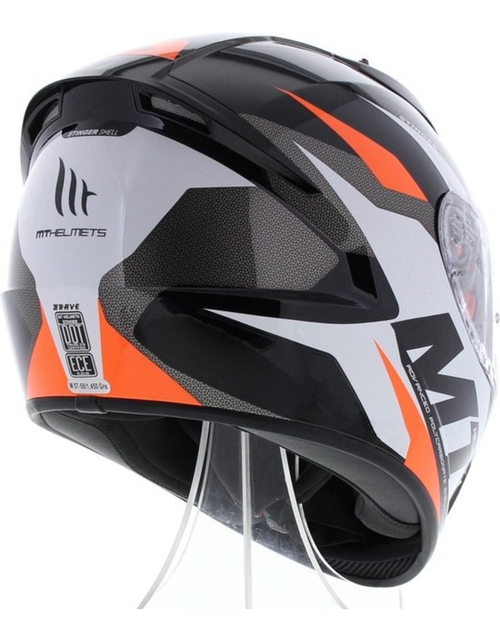 MT Helmets MT Helmets Stinger Brave Zwart / Fluor oranje