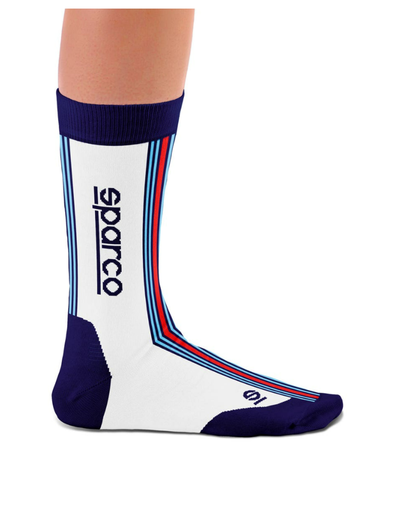 Sparco Sparco Martini Iconic design hoge sokken Wit / Blauw / Rood