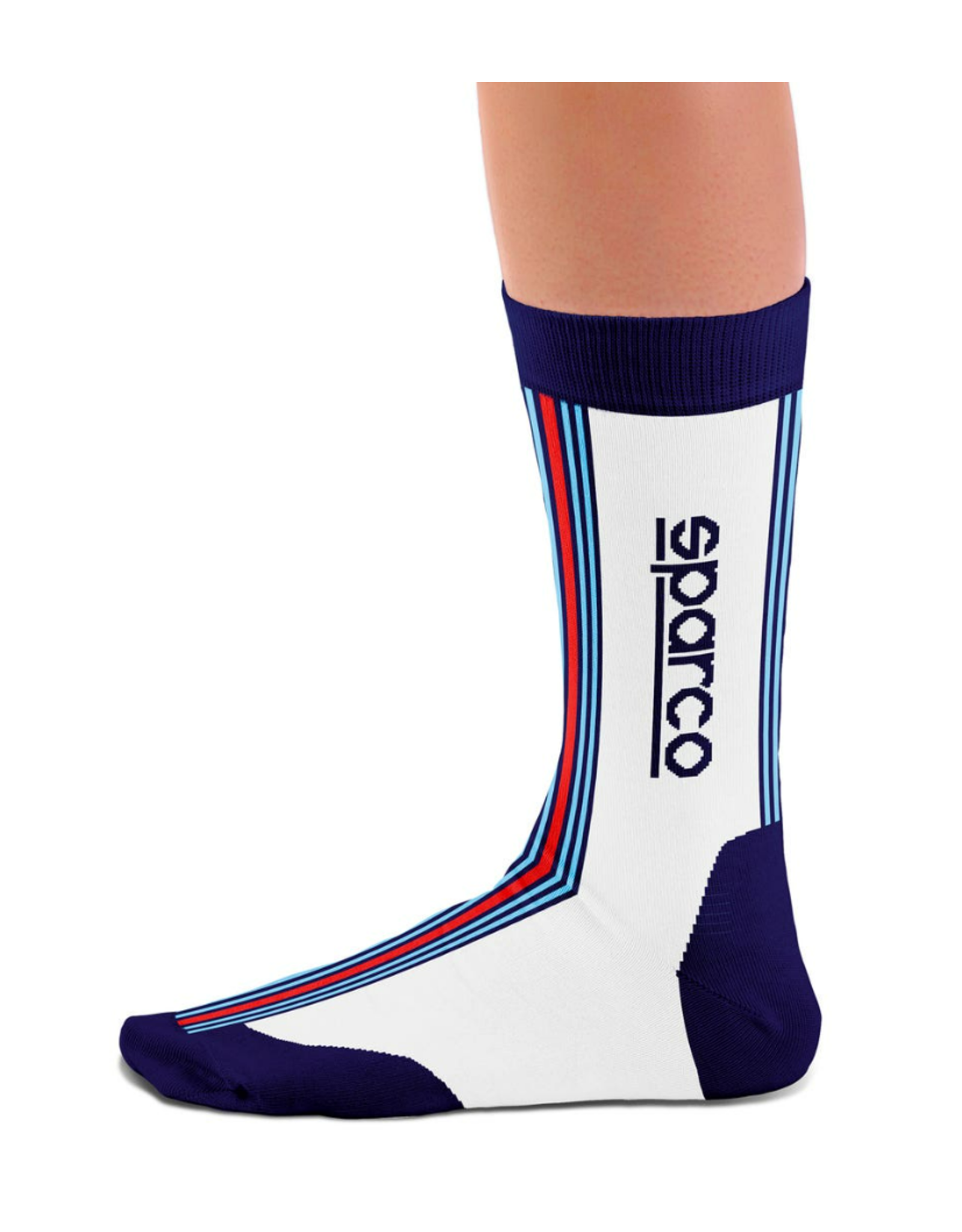 Sparco Sparco Martini Iconic design hoge sokken Wit / Blauw / Rood