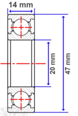 Iame Iame 60CC Crankshaft bearing SKF 6204