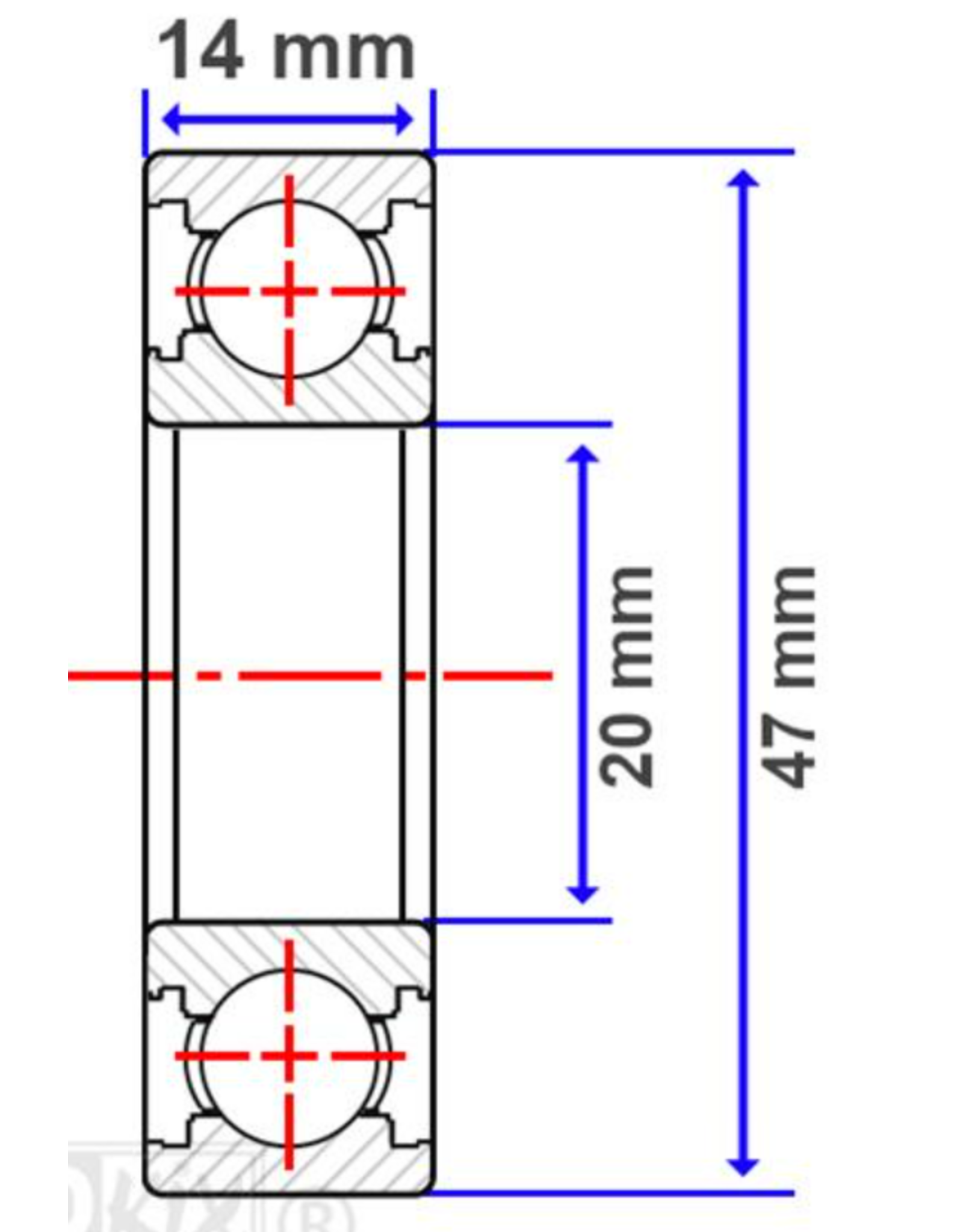 Iame Iame 60CC Crankshaft bearing SKF 6204