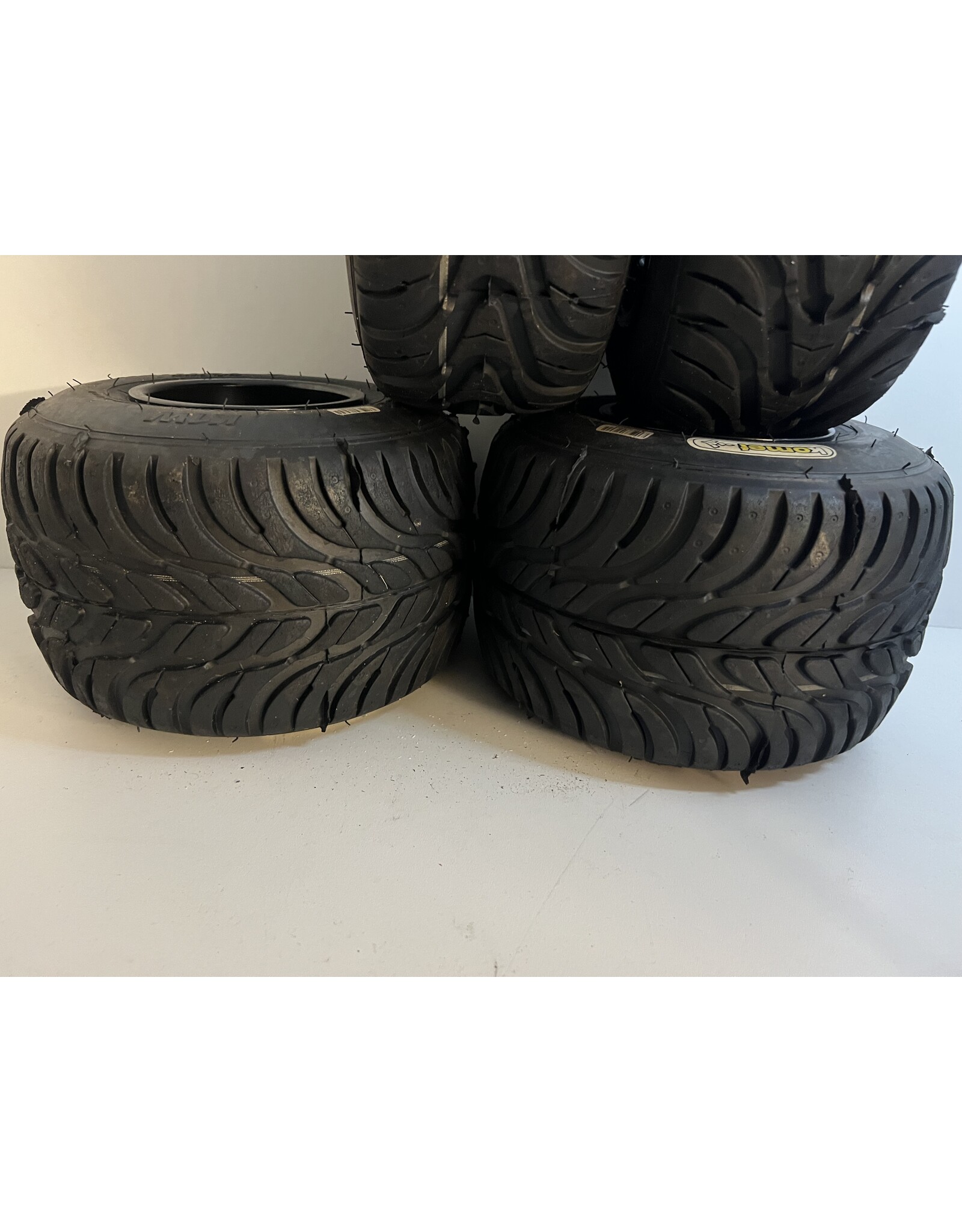 Used Komet K1W rain tyres with new Topkart aluminium rims 130-180MM